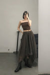 Marc Le Bihan 2590 series three-layer silk skirt collection French handmade MLB-2590-KAFEI coffee color